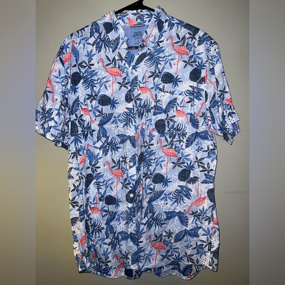 Izod Button Down Shirt with Summer Pattern